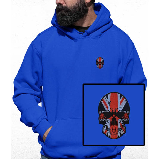 Union Jack Skull Embroidered Colour Hoodie - Tshirtpark.com