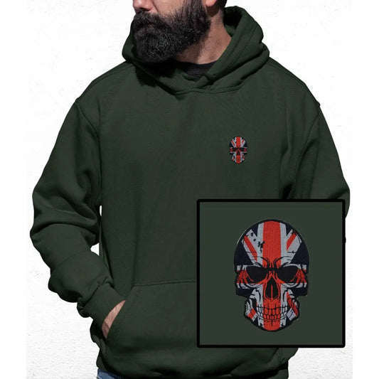 Union Jack Skull Embroidered Colour Hoodie - Tshirtpark.com