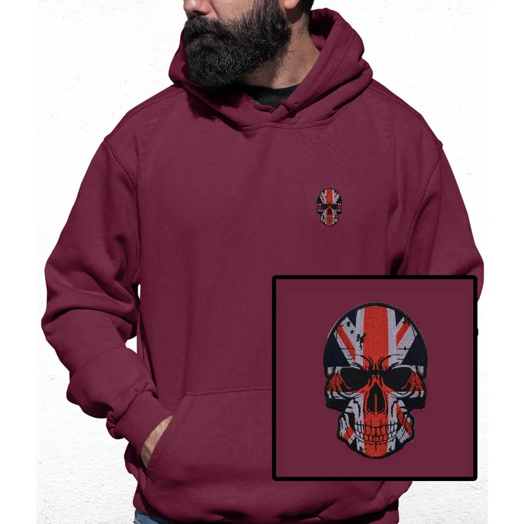 Union Jack Skull Embroidered Colour Hoodie - Tshirtpark.com