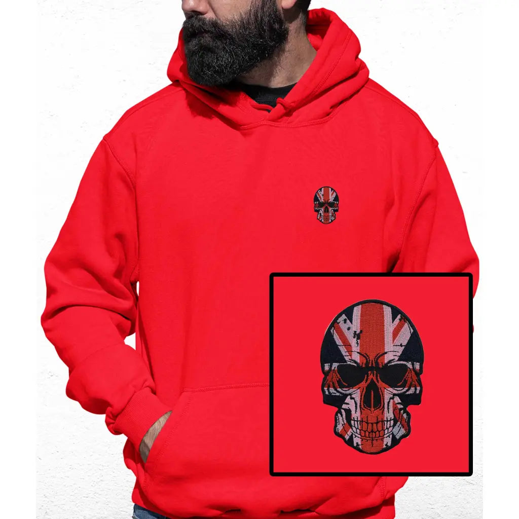 Union Jack Skull Embroidered Colour Hoodie - Tshirtpark.com