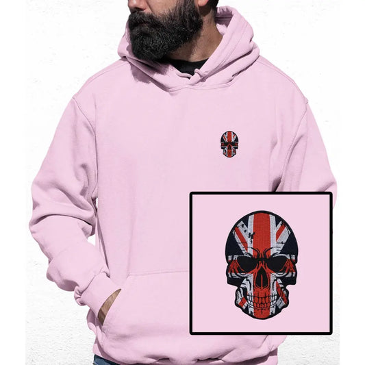 Union Jack Skull Embroidered Colour Hoodie - Tshirtpark.com