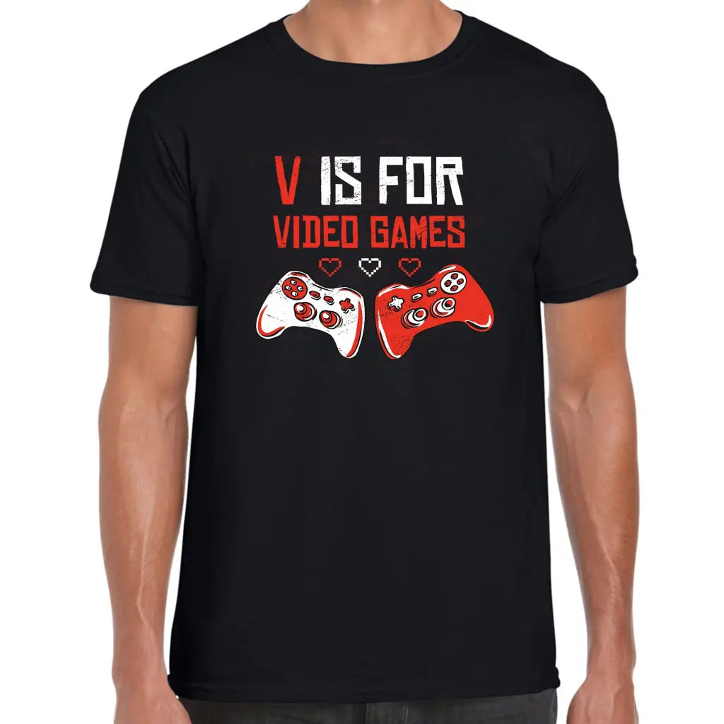 V Is For Video Games T-Shirt - Tshirtpark.com