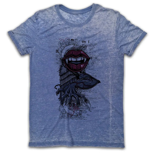 Vampire Lips Vintage Burn-Out T-shirt - Tshirtpark.com