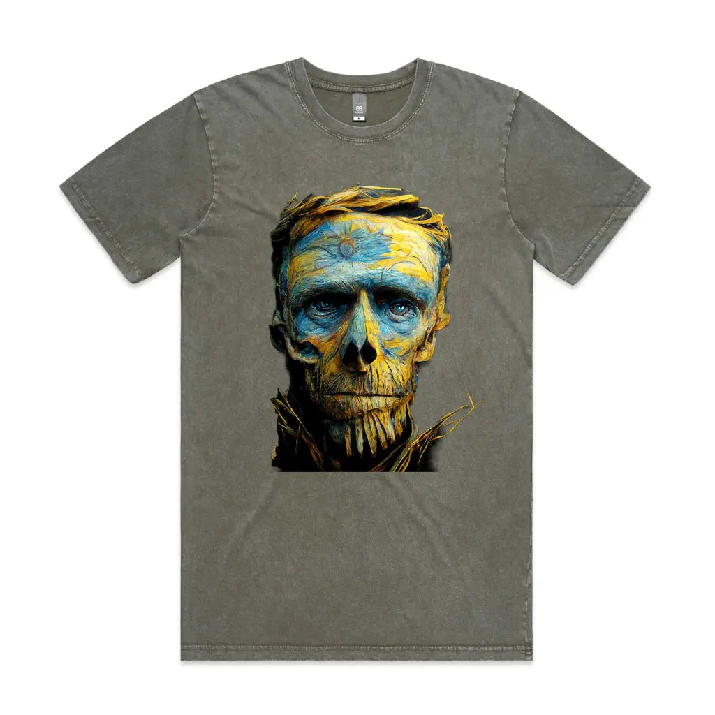 Van Gogh Skull Stone Wash T-Shirt - Tshirtpark.com