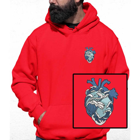 Wave Heart Embroidered Colour Hoodie - Tshirtpark.com