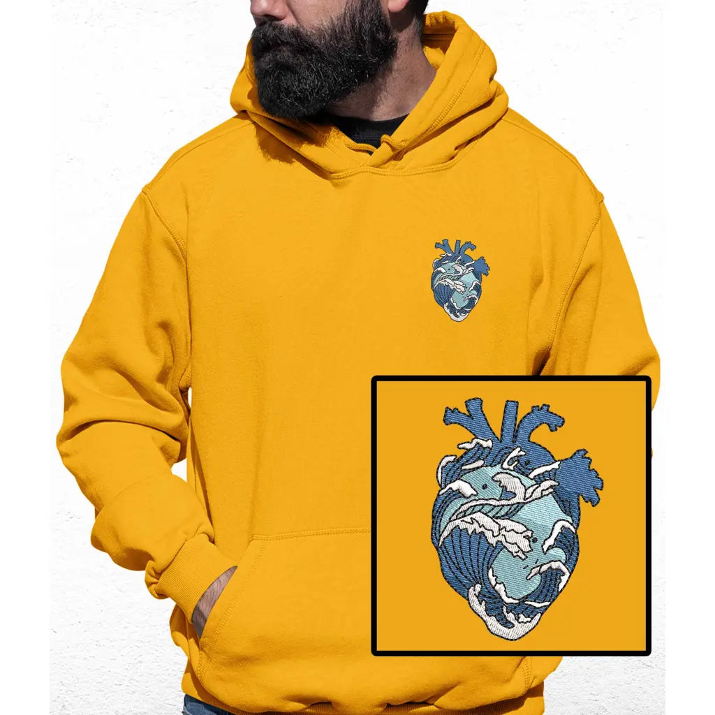 Wave Heart Embroidered Colour Hoodie - Tshirtpark.com