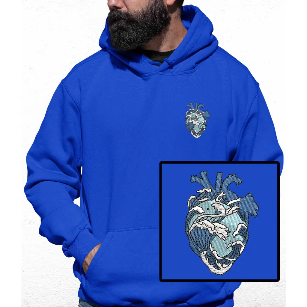 Wave Heart Embroidered Colour Hoodie - Tshirtpark.com