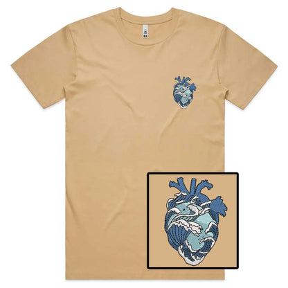 Wave Heart Embroidered T-Shirt - Tshirtpark.com