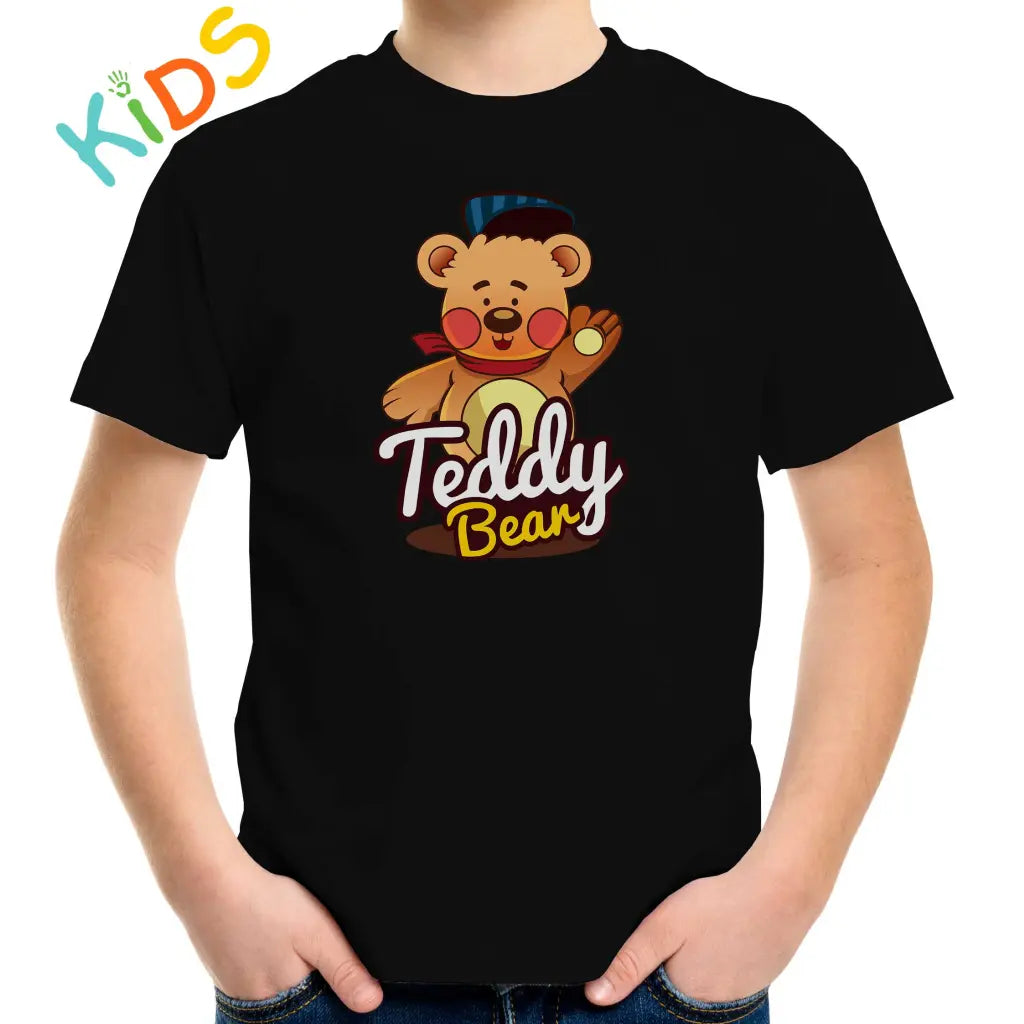 Waving Teddy Bear Kids T-shirt - Tshirtpark.com