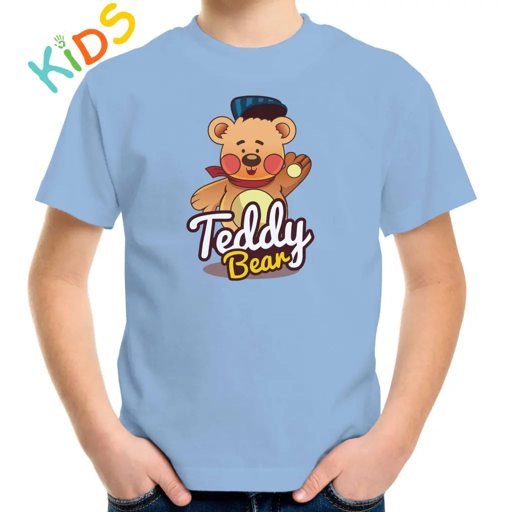 Waving Teddy Bear Kids T-shirt - Tshirtpark.com