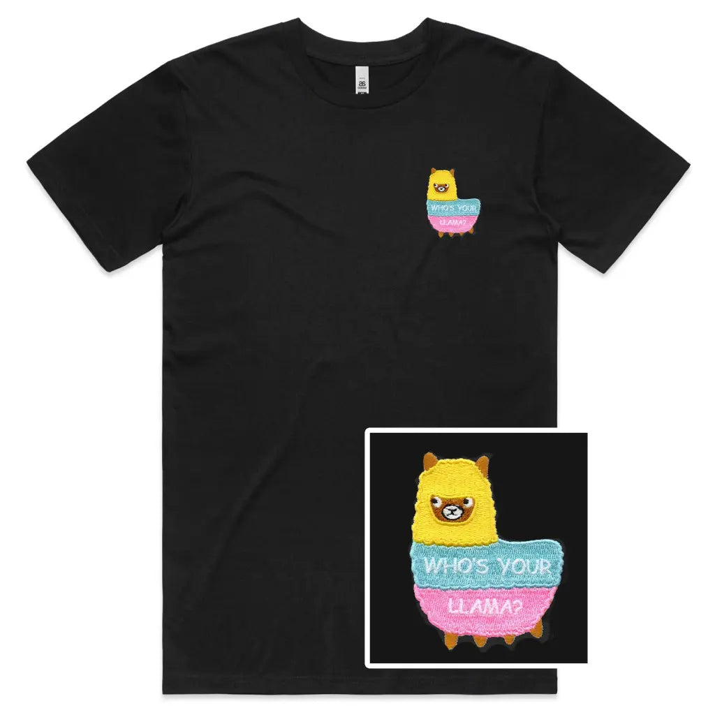 Who’s Your Llama Embroidered T-Shirt - Tshirtpark.com