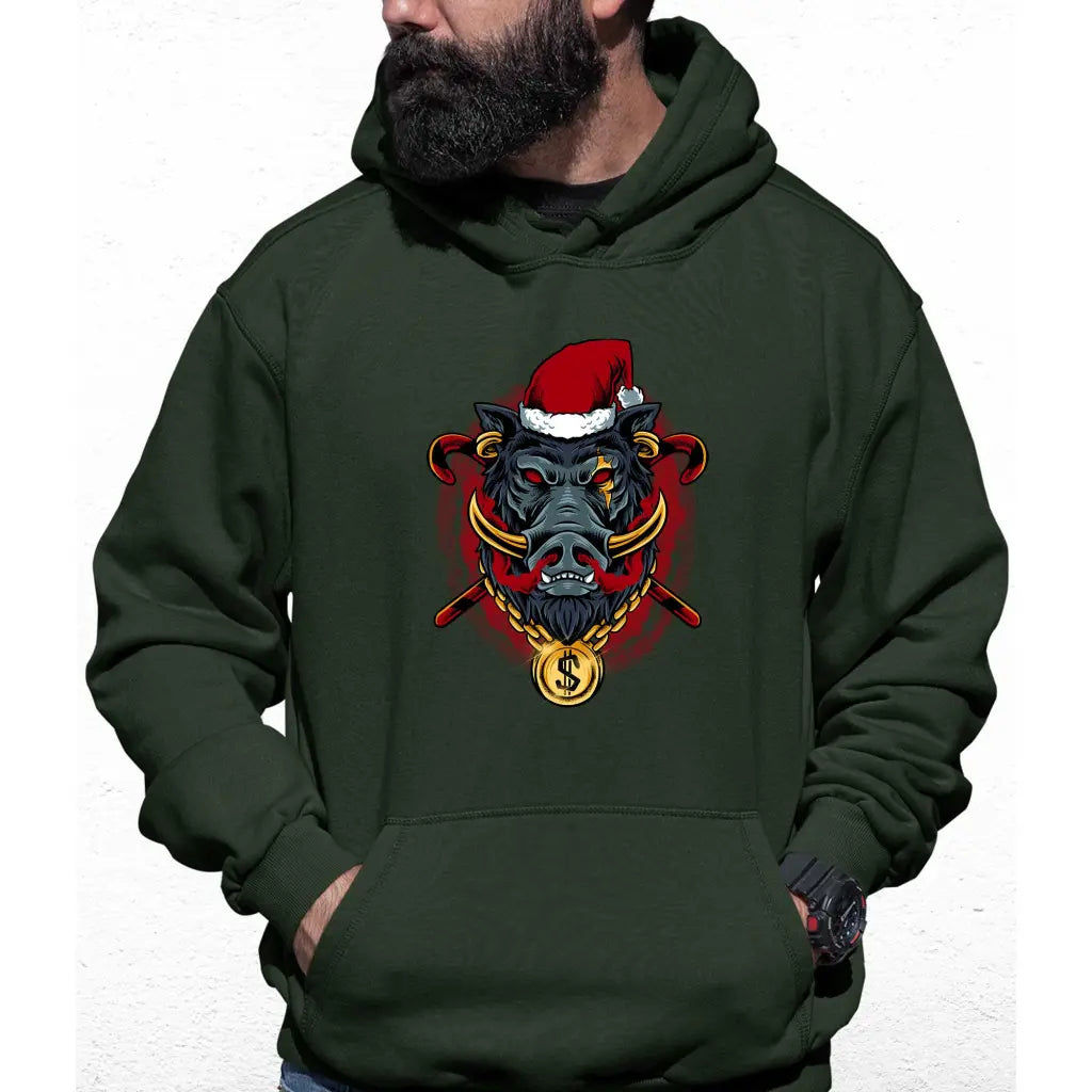 Wild Boar Santa Colour Hoodie - Tshirtpark.com