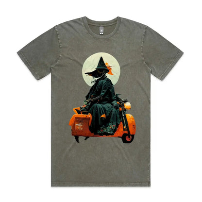 Witch Bike Stone Wash T-Shirt - Tshirtpark.com