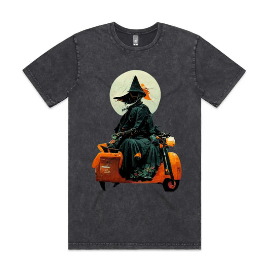 Witch Bike Stone Wash T-Shirt - Tshirtpark.com
