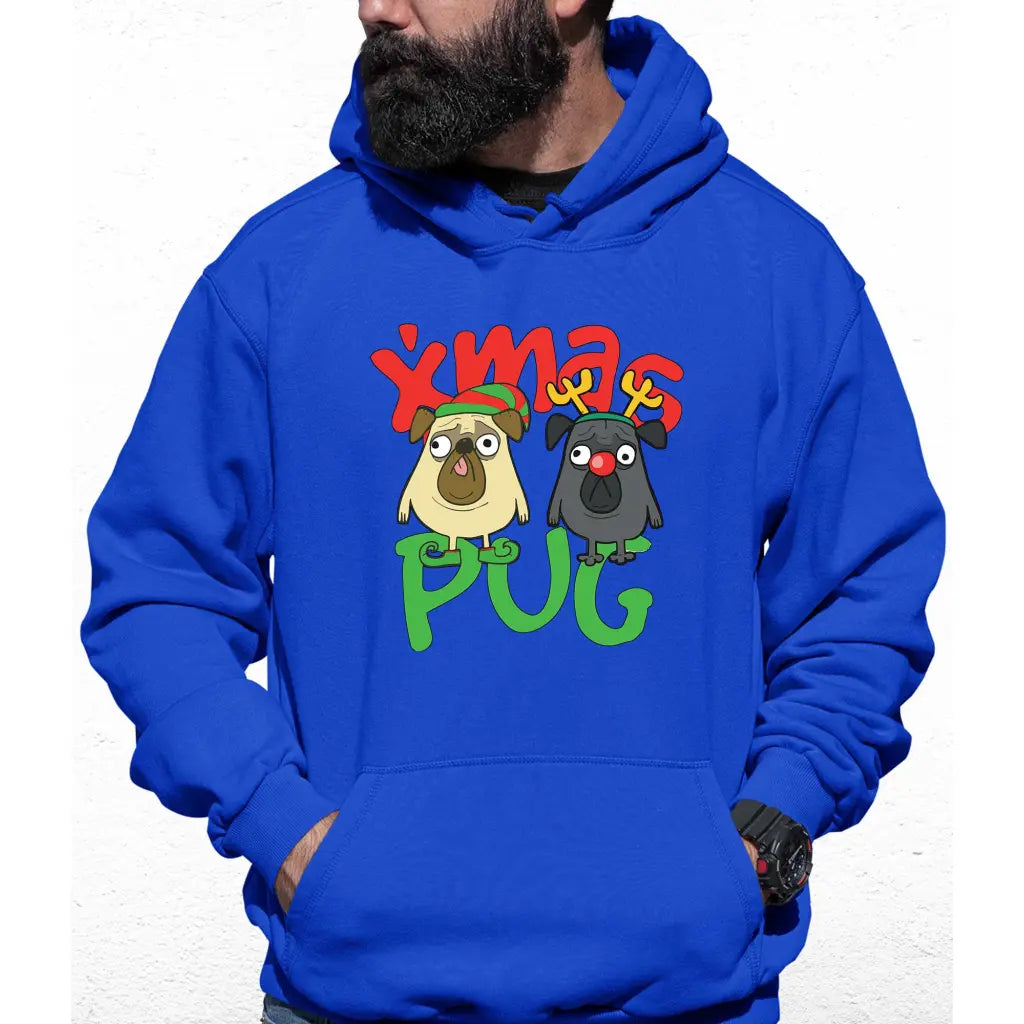 Xmas Pug Colour Hoodie - Tshirtpark.com