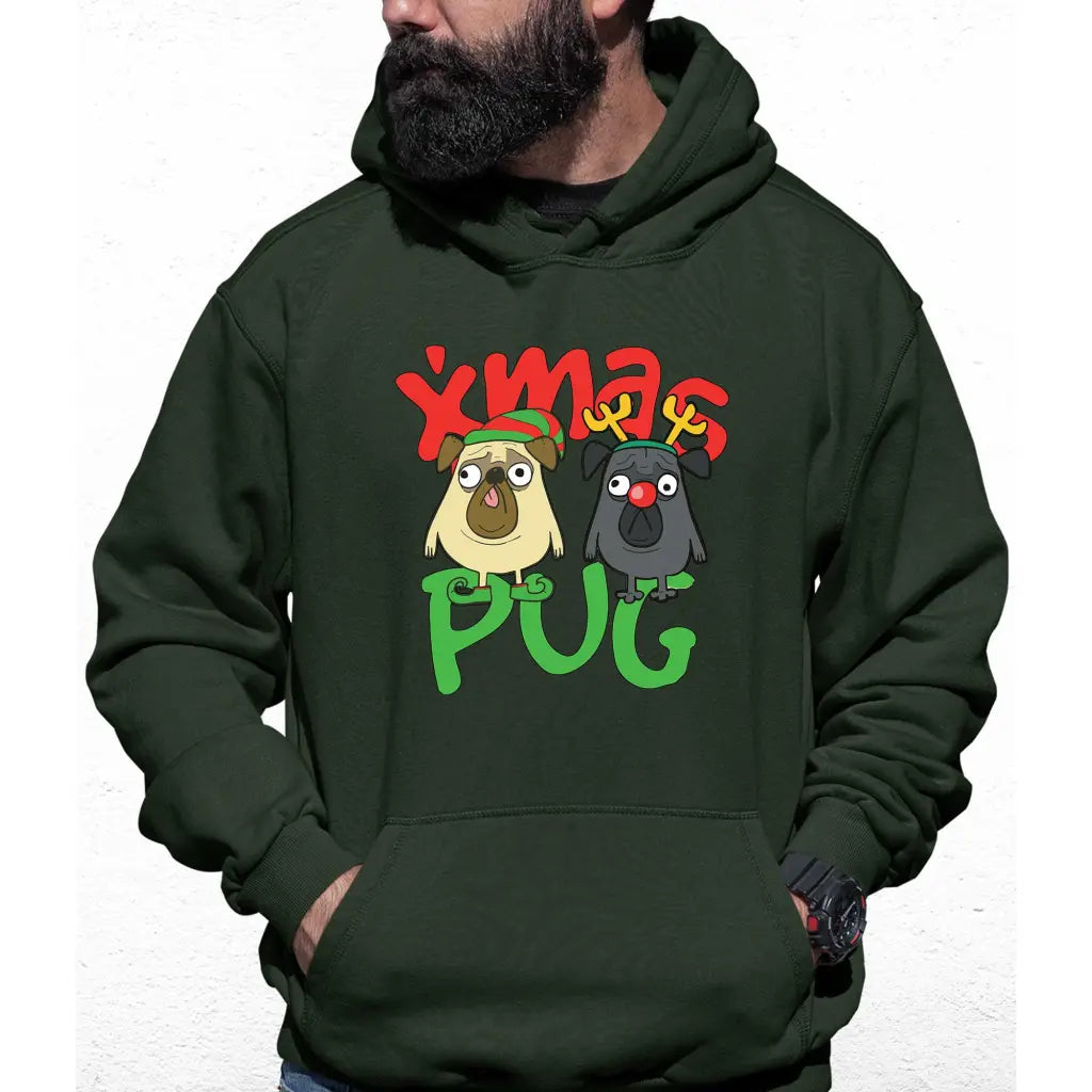 Xmas Pug Colour Hoodie - Tshirtpark.com