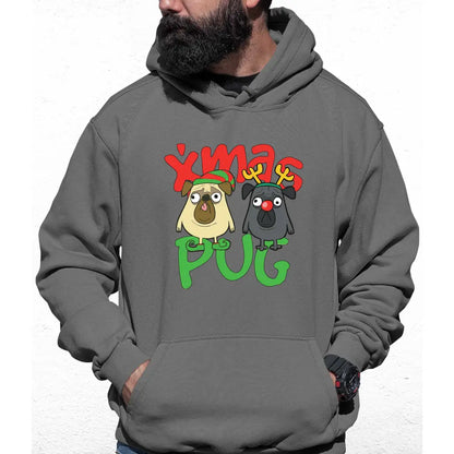 Xmas Pug Colour Hoodie - Tshirtpark.com