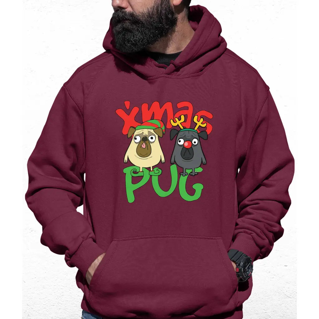 Xmas Pug Colour Hoodie - Tshirtpark.com