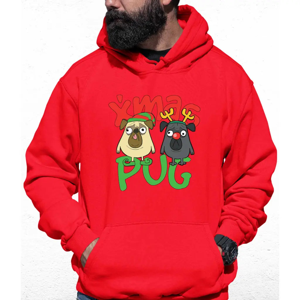 Xmas Pug Colour Hoodie - Tshirtpark.com