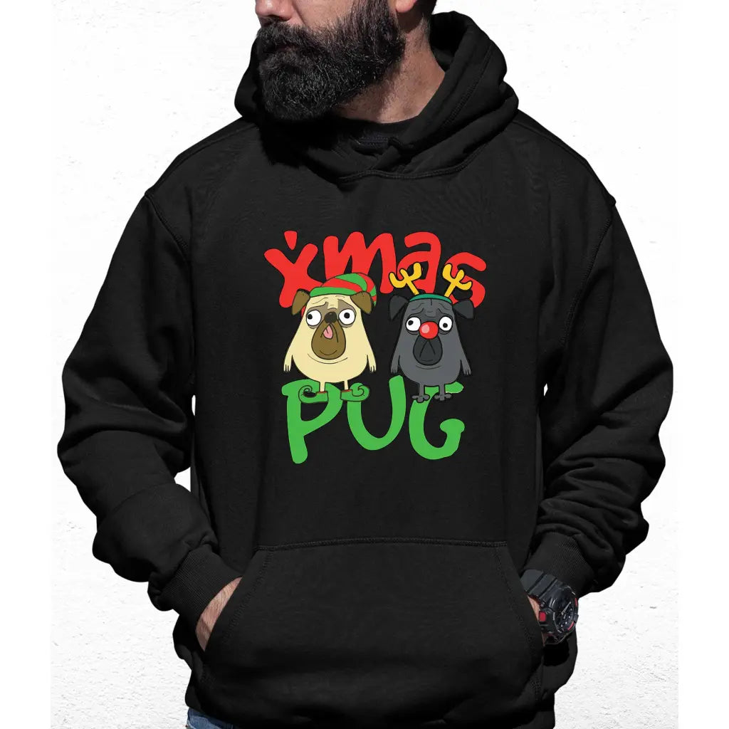 Xmas Pug Colour Hoodie - Tshirtpark.com