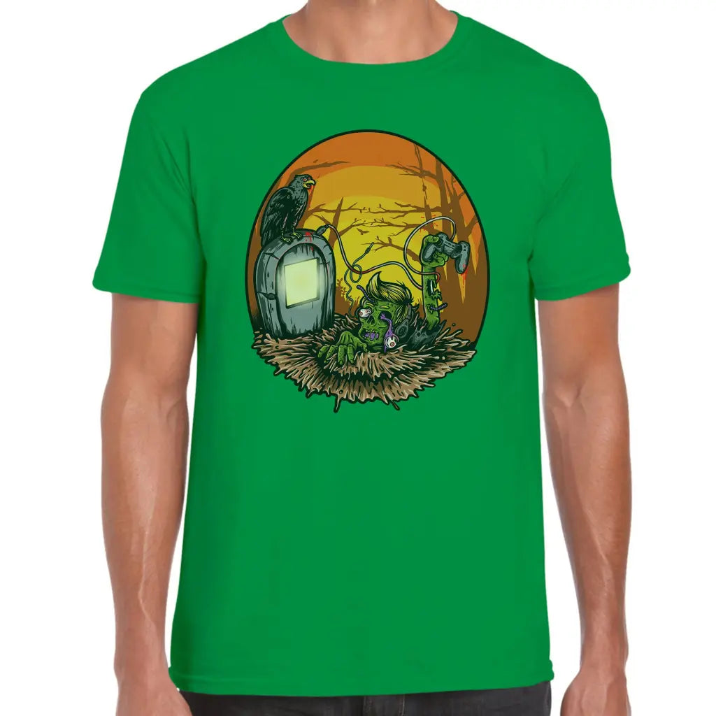 Zombie Gamer Grave T-Shirt - Tshirtpark.com