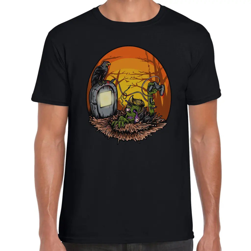 Zombie Gamer Grave T-Shirt - Tshirtpark.com