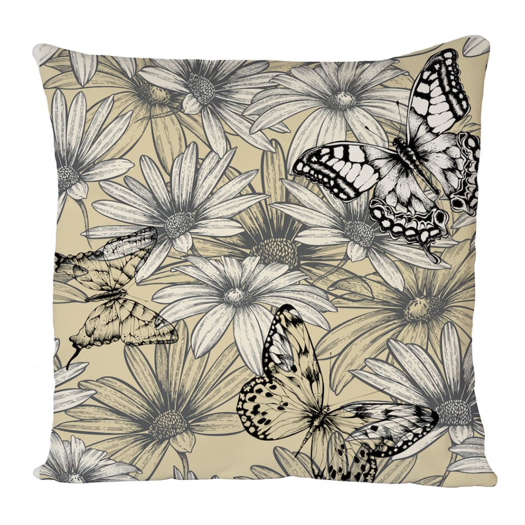 Butterfly Flowers Cushion Cover
