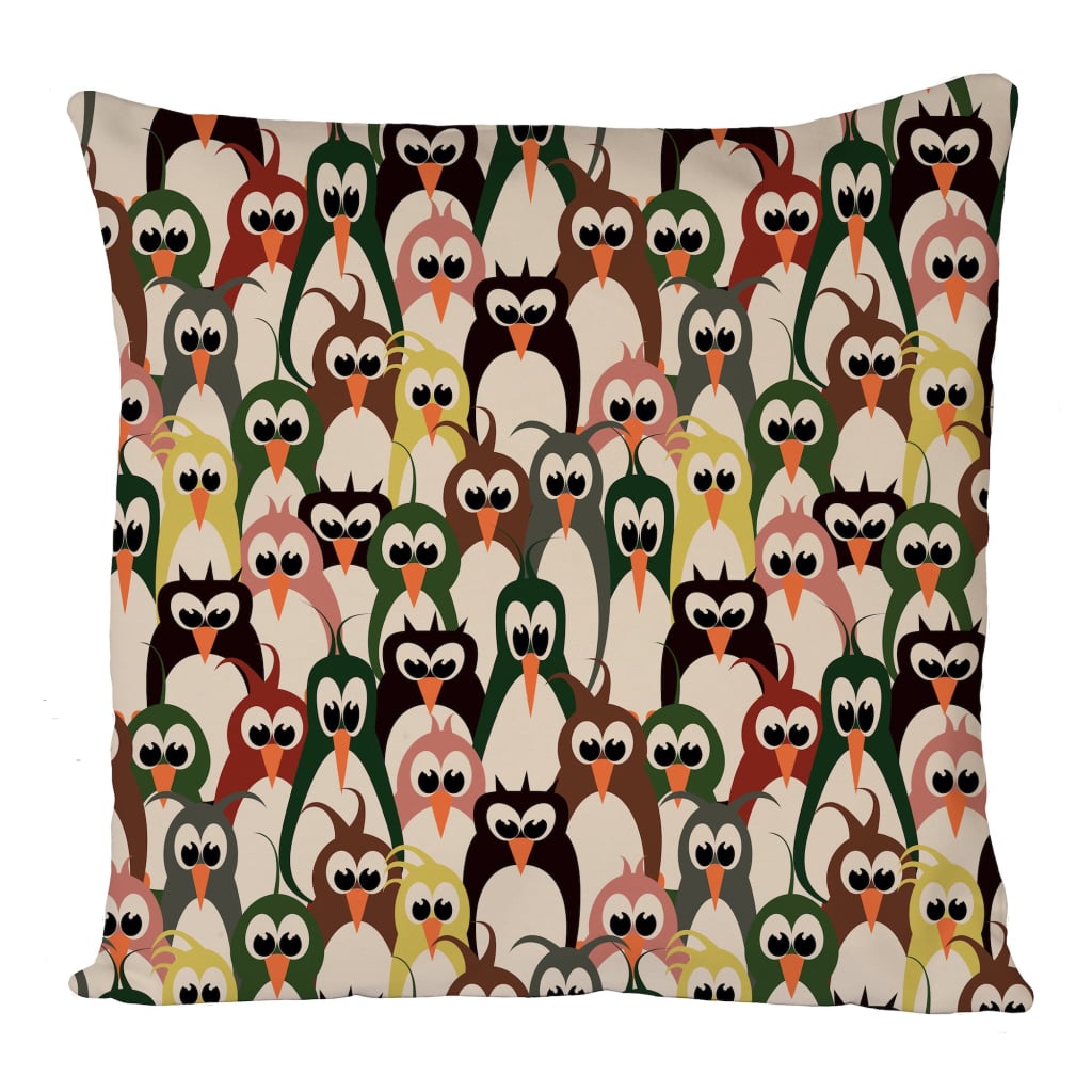 Colourful Penguins Cushion Cover