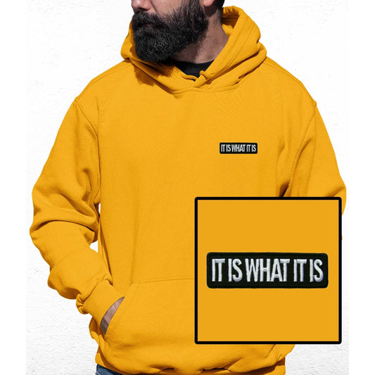It Is What It Is Embroidered Colour Hoodie