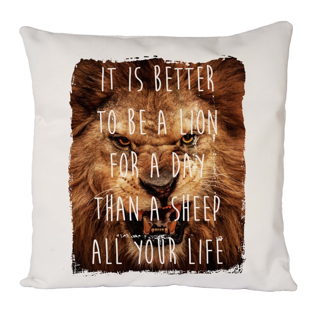 Lion Quotes Cushion Cover