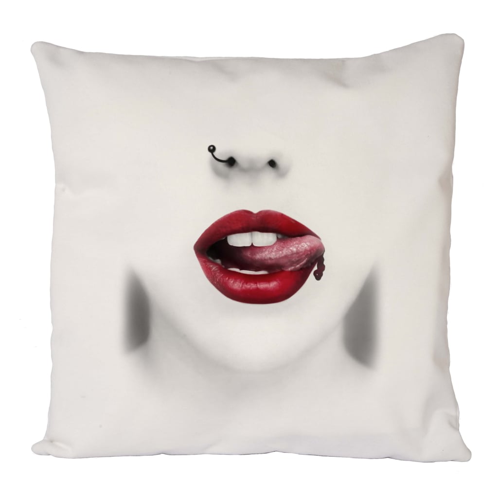 Lips And Piercing Cushion Cover