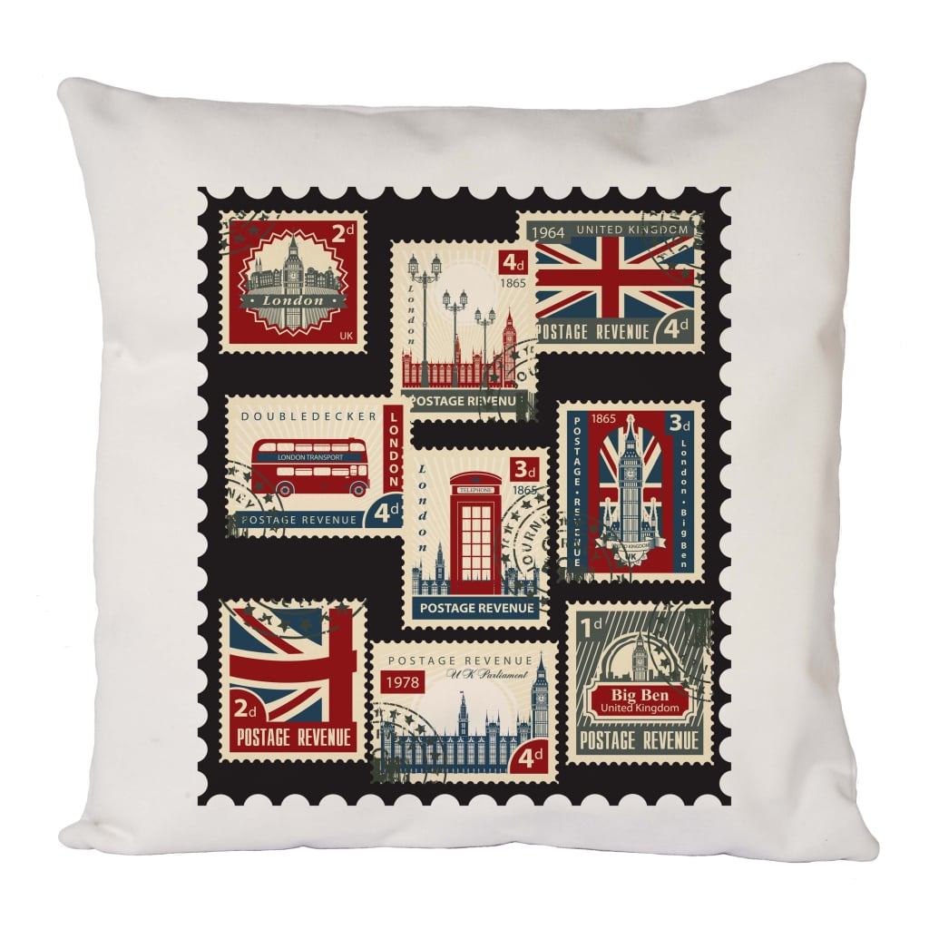 London Stamps Cushion Cover