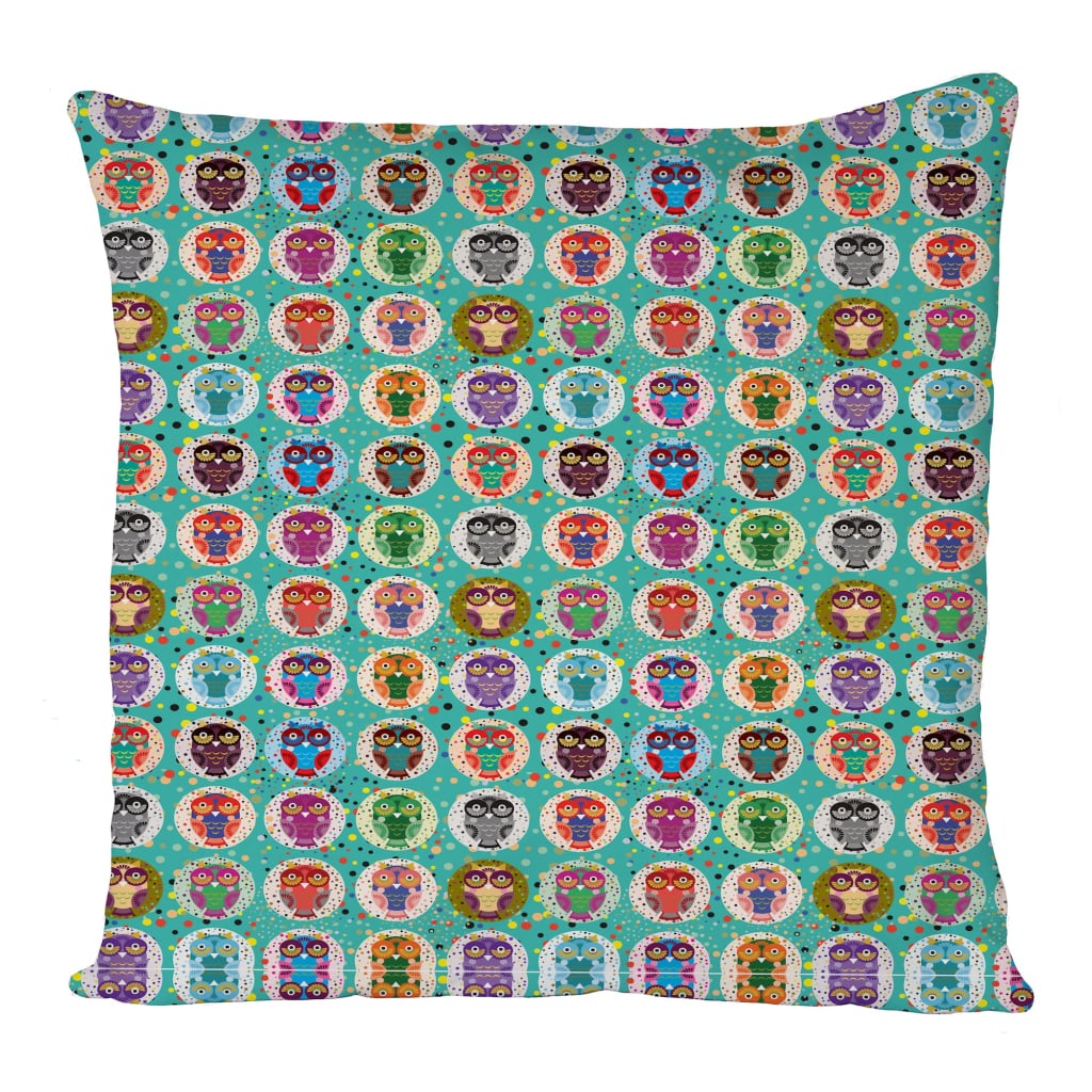 Owls On Green Cushion Cover