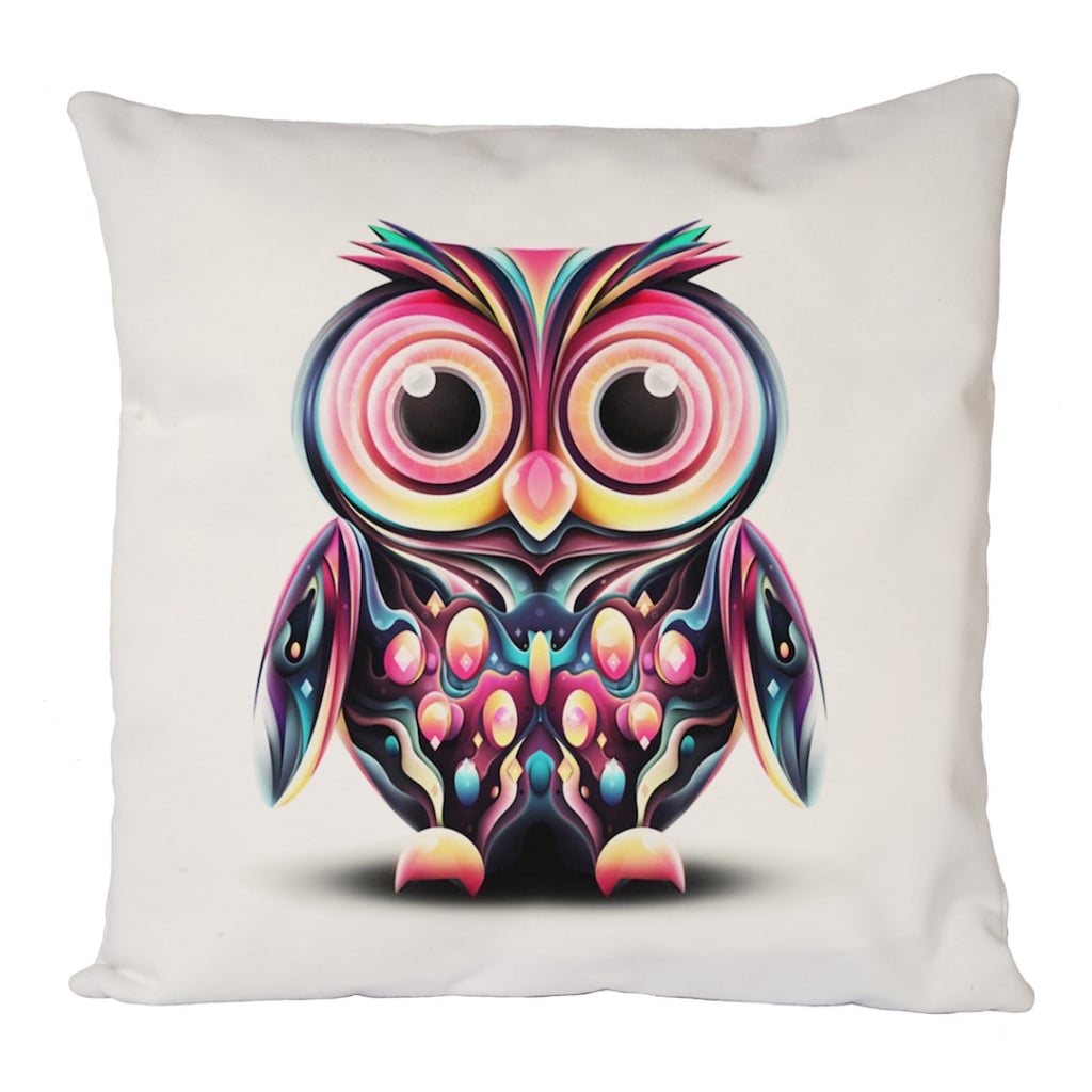 Pink Owl Cushion Cover