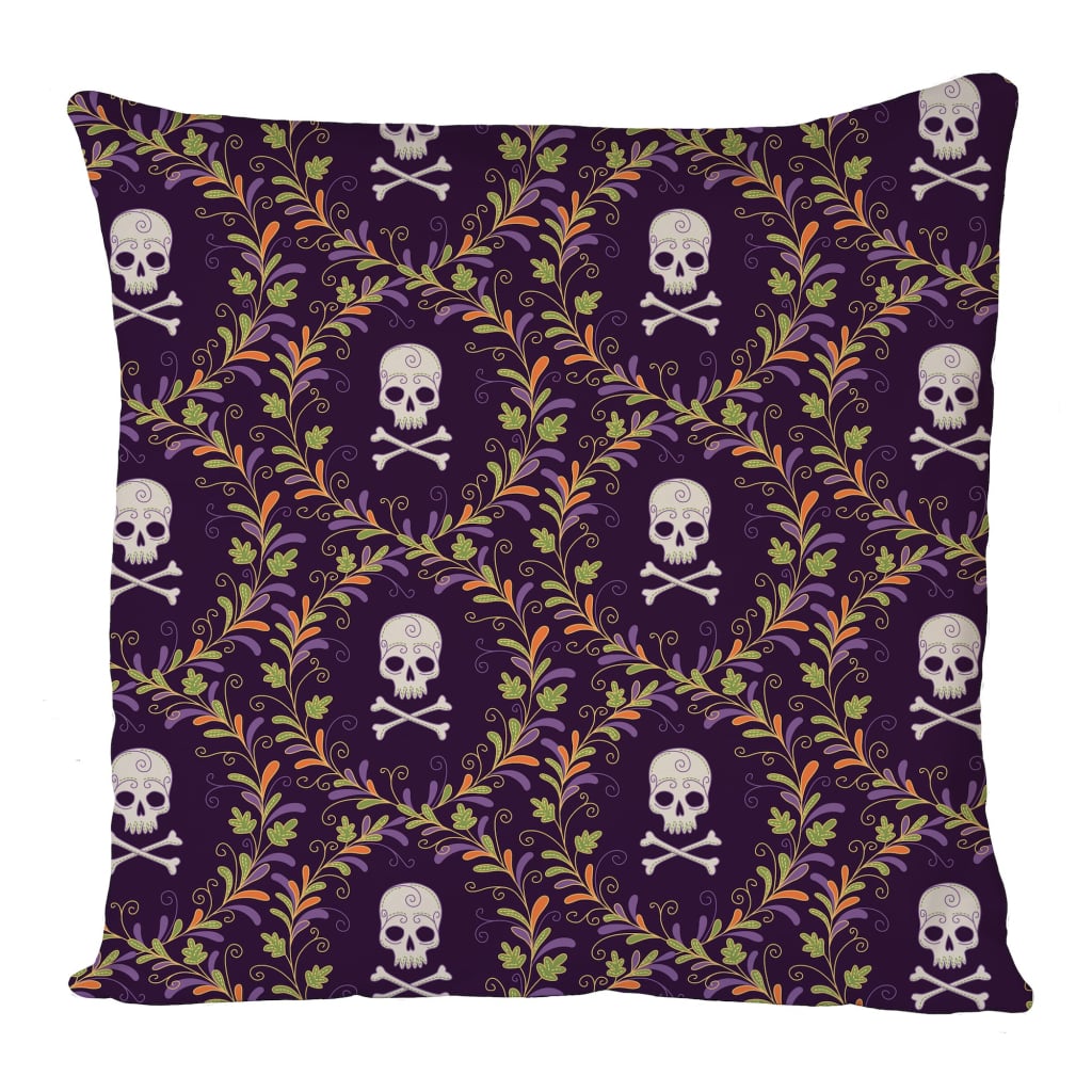 Purple Skull Cushion Cover