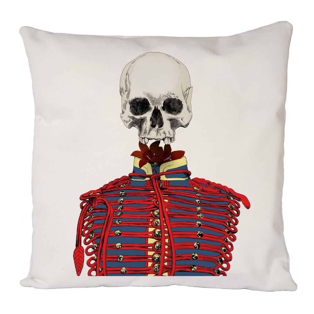 Red Skeleton Cushion Cover