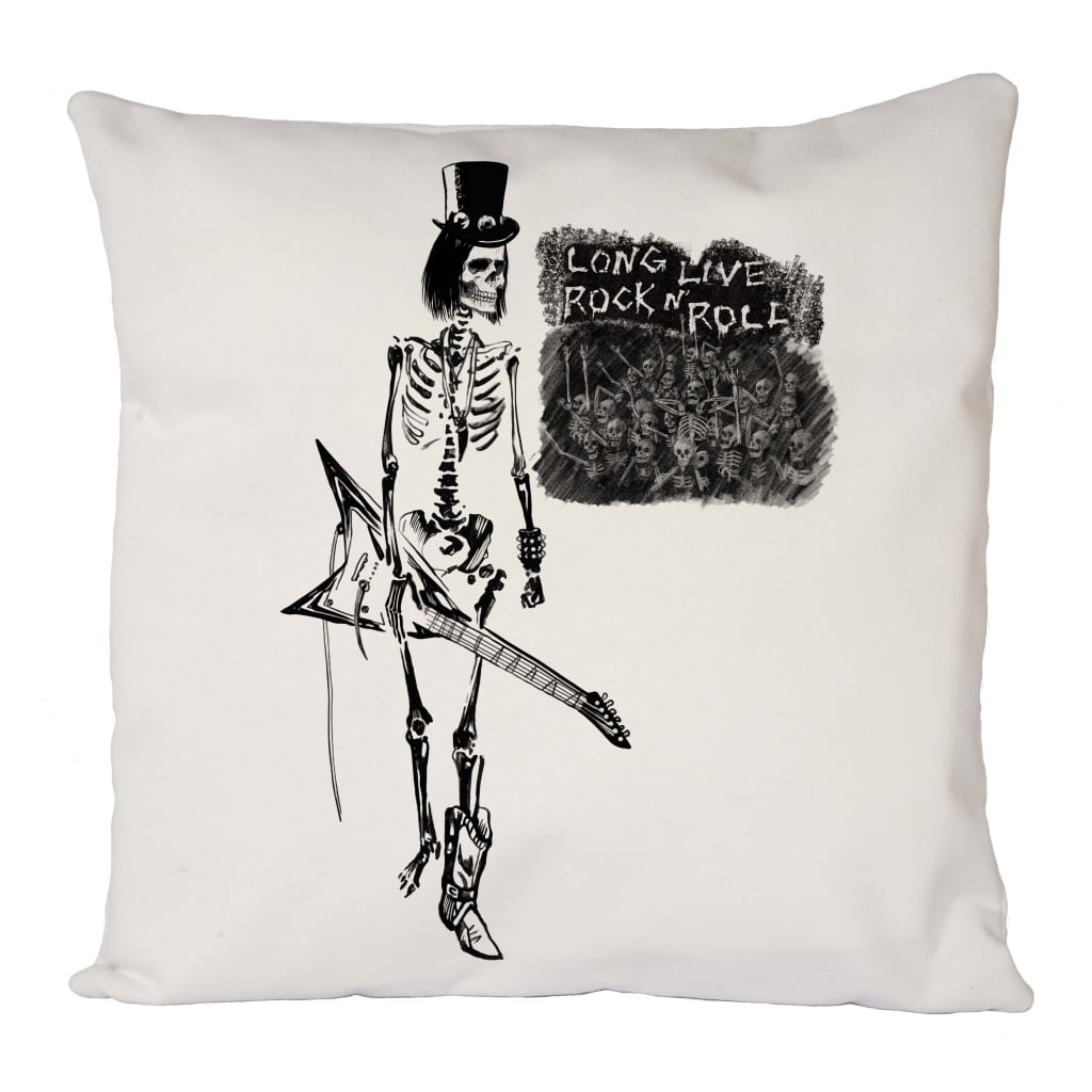 Rock And Roll Skull Cushion Cover