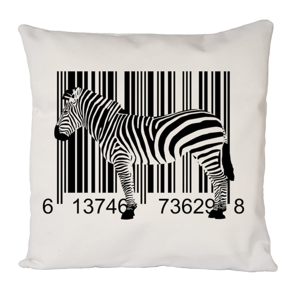 Zebra Barcode Cushion Cover